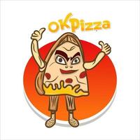 una ilustración de logotipo de cartón de pizza vector