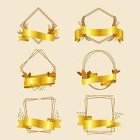 Decorative Ribbon with Golden Frame Collection vector