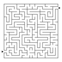 Abstract complex square isolated labyrinth. vector