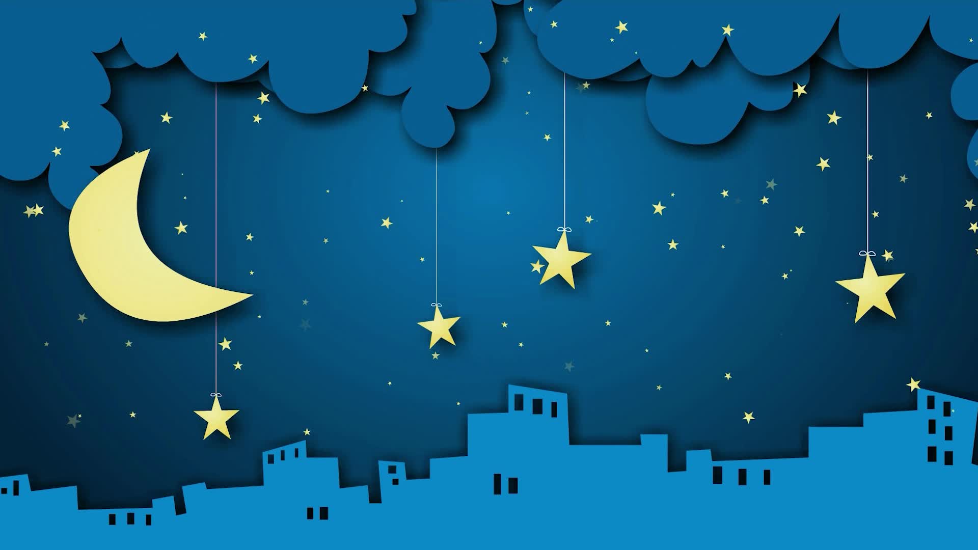 Cartoon Background - City Night Moon and Stars 3477417 Stock Video at  Vecteezy