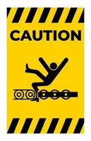 Warning Exposed Conveyor And Moving Parts Will Cause Service Injury Or Death Symbol Sign Isolate on White Background,Vector Illustration vector