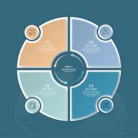 Basic circle infographic template with 4 steps. vector