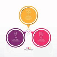 Basic circle infographic template with 3 steps. vector