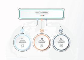 Basic circle infographic template with 3 steps. vector