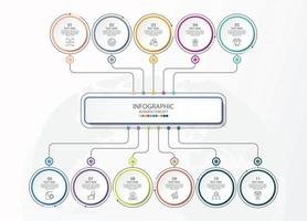 Basic circle infographic template with 11 steps. vector