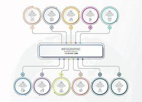 Basic circle infographic template with 11 steps. vector