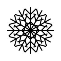 Simple snowflake of black lines. Festive decoration for New Year and Christmas vector