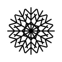 Simple snowflake of black lines. Festive decoration for New Year and Christmas vector