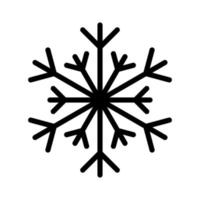 Simple snowflake of black lines. Festive decoration for New Year and Christmas vector