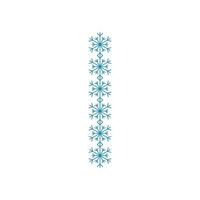 Letter I from snowflakes. Festive font for New Year and Christmas vector