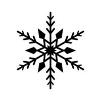 Snowflake of black line. Festive decoration for New Year, Christmas vector