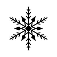 Snowflake of black line. Festive decoration for New Year, Christmas vector