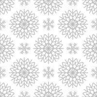Seamless pattern with silver snowflakes on white background vector
