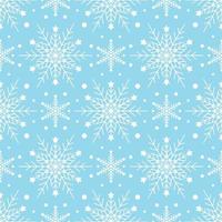 Seamless pattern with white snowflakes on blue background vector