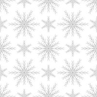 Seamless pattern of silver snowflakes vector