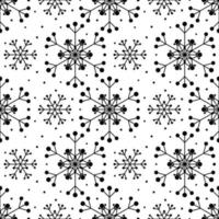 Seamless pattern with black snowflakes vector