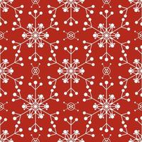 Seamless pattern with white snowflakes on red background vector