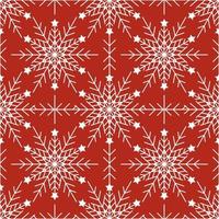 Seamless pattern with white snowflakes on red background vector