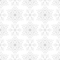 Seamless pattern of silver snowflakes vector