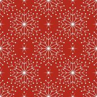 Seamless pattern with white snowflakes on red background vector