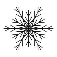 Simple snowflake of black lines. Festive decoration for New Year and Christmas vector