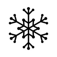 Simple snowflake of black lines. Festive decoration for New Year and Christmas vector