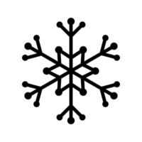 Simple snowflake of black lines. Festive decoration for New Year and Christmas vector