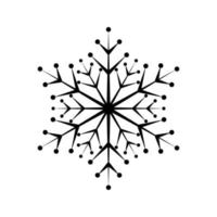 Simple snowflake of black lines. Festive decoration for New Year and Christmas vector