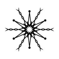Simple snowflake of black lines. Festive decoration for New Year and Christmas vector