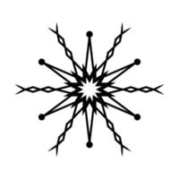 Simple snowflake of black lines. Festive decoration for New Year and Christmas vector