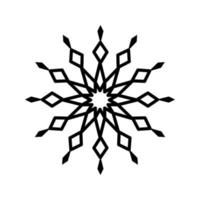 Simple snowflake of black lines. Festive decoration for New Year and Christmas vector