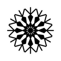 Simple snowflake of black lines. Festive decoration for New Year and Christmas vector