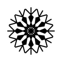 Simple snowflake of black lines. Festive decoration for New Year and Christmas vector