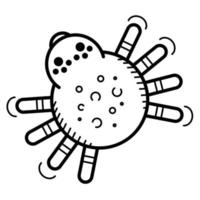 Cute spider with spots in linear style vector