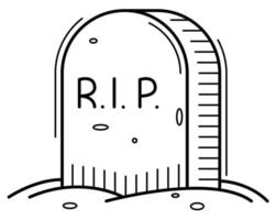 gravestone in linear style icon for halloween vector