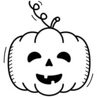 Jack head in linear style icon for halloween vector