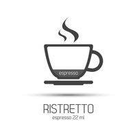 Cup of coffee ristretto icon. Simple vector illstration