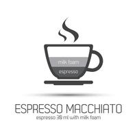 Cup of coffee espresso macchiato icon. Simple vector illstration