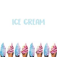 Border, Frame, Pattern of Soft serve Ice cream vector