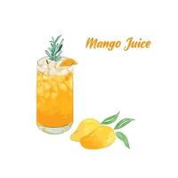 vector de jugo de mango helado, menú de mango