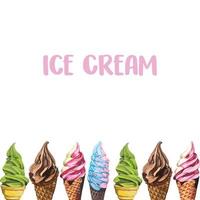 Border, Frame, Pattern of Soft serve Ice cream vector