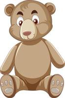 Cute teddy bear on white background vector