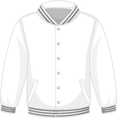 Front of basic white bomber jacket isolated