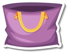 Purple tote bag cartoon sticker vector