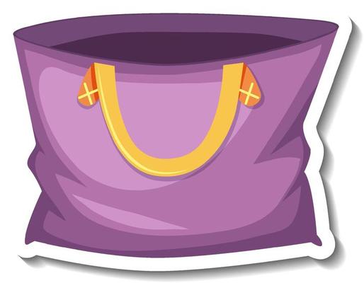 Purple tote bag cartoon sticker