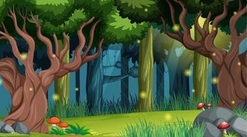 Enchanted forest landscape background vector