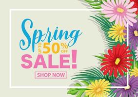 Spring sale banner template vector