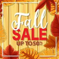 Fall sale banner template vector