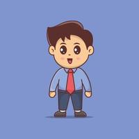 Cute Boy employee Office, business man Cartoon Vector