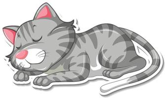 una plantilla de pegatina de personaje de dibujos animados de gato vector